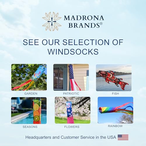 Madrona Brands Small Tropical Fish Windsock | Durable Outdoor Hanging Decoration | Dock, Boat, Yard, Patio and More | 32 Inches