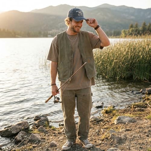 Fish Hats for Men Women,Funny Fishing Lover Gifts,Embroidered Washed Distressed Baseball Cap,Vintage Trucker Hat - color: Women-blue