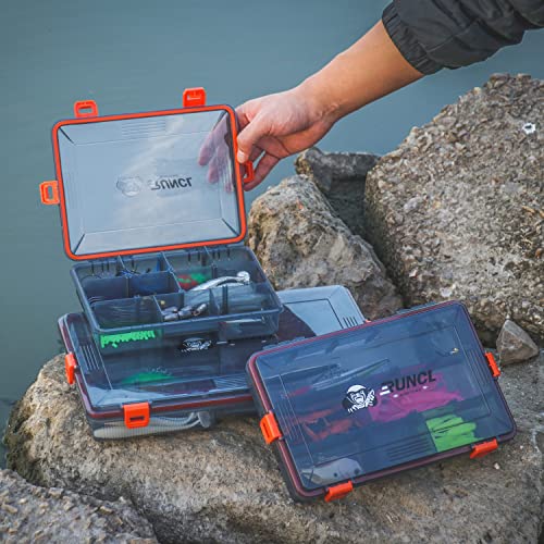 RUNCL Fishing Tackle Box, Waterproof Airtight Stowaway, 3600/3700 Tray Tackle Box with Adjustable Dividers, Plastic Storage Organizer(2pcs 3700) - color: 2pcs 3700