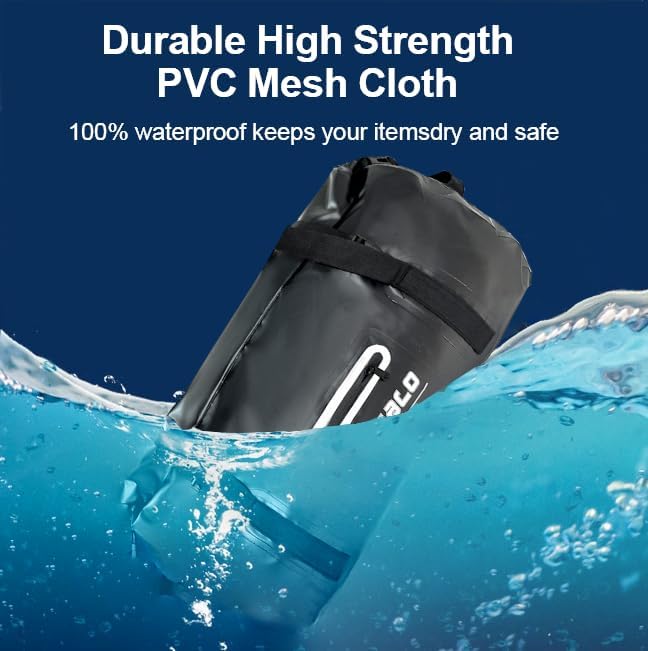 Buffalo Gear Waterproof Duffle Bag 40L 60L 80L Roll-top Dry Bag Heavy Duty Waterproof Duffel Travel Bag for Kayaking Rafting Boating Fishing Camping - color: Black, size: 80L