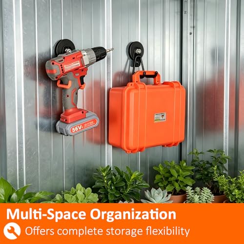 MUTUACTOR Magnetic Hooks,4Pack Strong Heavy Duty Magnet Hook for Hanging,Non-Slip Rubber Coated Utility Magnetic Hooks for Storage Garage Tools Power Drill Driver Tool Chest Locker(Orange) - style: 2.6in Magnet M Red Hooks 4PCS