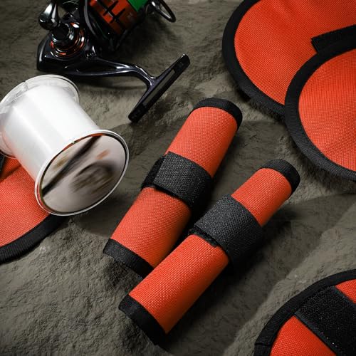 8 Pack Fishing Lure Covers，Lure Wraps for Fishing Rod，Fishing Hook Bait Covers - color: Orange Yellow