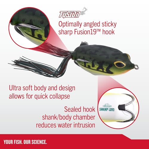 Berkley Swamp Lord Hollow Body Frog Fishing Bait - color: Honey Shad, size: Standard