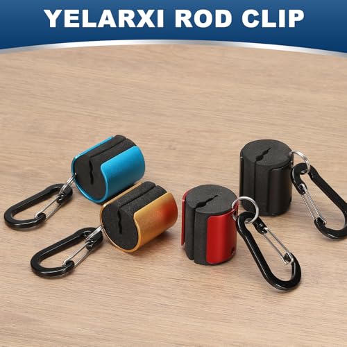 Fishing Rod Clips, Wearable Rod Holders with Keychain Portable Hand-Free - color: Red