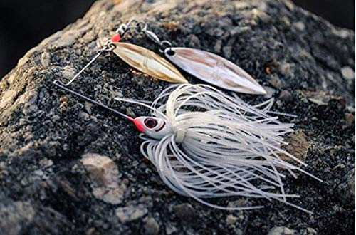 Booyah Glow Blade Spinner-Bait Bass Fishing Lure - color: Chartreuse, style: Double Willow (3/8 Oz)