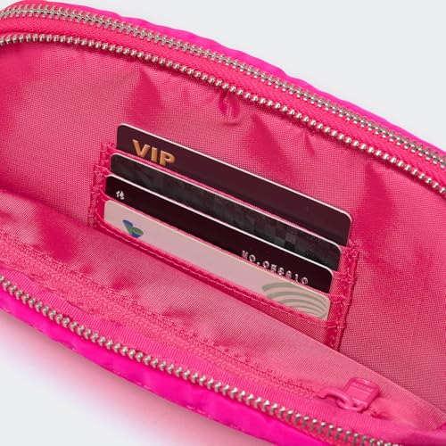 Pander Everywhere Belt Bag for Women, 5 Zipper Pockets Nylon Crossbody Fanny Pack Purse (Sonic Pink). - color: Sonic Pink