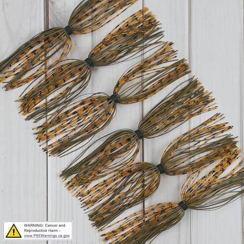 Spinner Bait Skirt Jig Skirts Replacement DIY Fishing Lure Making Supplies Soft Skirt for Spinnerbaits Bass Fishing Jigs Buzzbait Squid Jigs Fishing Lure Skirts - style: A-skirts-6pcs