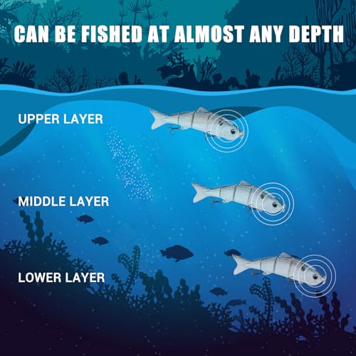 TRUSCEND Swimmax Easy Catch Fishing Lures with BKK Hooks, Wiggling, Vibrating, Rattling and Gurgling for More Bites, Heavy-Duty Dyneema Fiber Jointed Swimbaits for Bass, Trout, Crappie, Walleye, Pike - color: B1-3.5",0.38oz