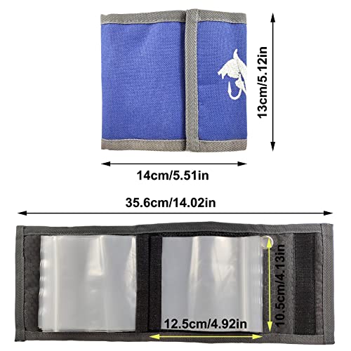 EUPHENG Fly Fishing Leader Wallet – 10 Clear Pockets Expandable Tippet Line Organizer | Secure Storage for Carp/Catfish Rigs & Fly Leaders - color: Blue