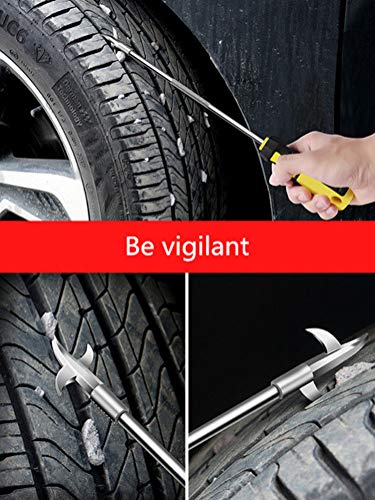 2 pcs Tire Cleaning Hook, Auto Remover Tire Stones Removing Tool for Car Motor Bike Tire Stainless Steel Hook Car Tire Cleaning Tools
