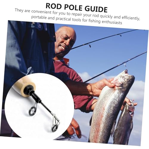 50 Pieces Fishing Rod Tip Repair Kit Rod Tips Kit Replacement for Freshwater Saltwater Rods Stainless Steel Ceramic Ring Guide Replacement Kit