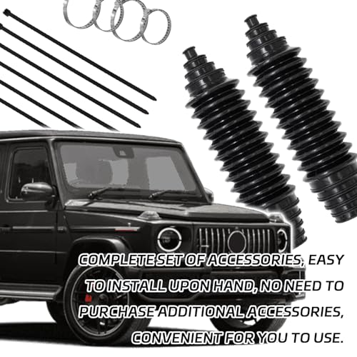 Steering Rack and Pinion Boot Kit, Universal Silicone Bellow Steering Rack Guide Kit with 6 Cable Ties & 4 Clamps, Auto Inner Tie Rod Boot 103-3070 Bellow Car Boots Accessories(Black） - color: Black