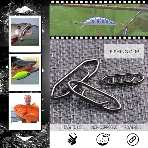 Atibin Stainless Lock Snaps Swivel Steel Saltwater Connector Fishing Snap Line High Strength Fishing Clip Power Lure Connector - color: Black, size: Size2 (68lb) 50 pcs