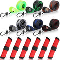 12 Pcs Fishing Rod Sleeves and Lure Wraps Fishing Rod Socks Pole Covers with Lanyard and 5.91 Inch Lure Covers for Fly, Casting, Sea Fish Rods Protector (Red) - color: Red