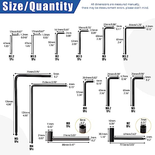 Glarks 13Pcs Professional Guitar Allen Wrenches with Pocket Truss Rod Hex Box Wrenches and Ball End Truss Rod Wrenches Kit, Guitar Repair Tool Kit for Guitar Bass Neck Truss Rod Adjustment