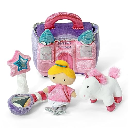 Baby GUND Play Soft Collection, Princess Castle 5-Piece Plush Playset with Rattle, Squeaker and Crinkle Plush Toys, Sensory Toy for Babies and Newborns, 7” - style: Princess Castle