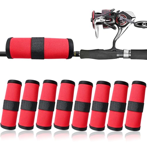 8 Pack Fishing Lure Covers，Lure Wraps for Fishing Rod，Fishing Hook Bait Covers - color: red
