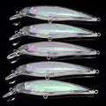 Aorace 20pcs/Lot 11cm/11.73g Unpainted Jerkbaits Blank Lure Bodies Fishing Floating Laser Minnow with Holographic Insert Hard Lure Body