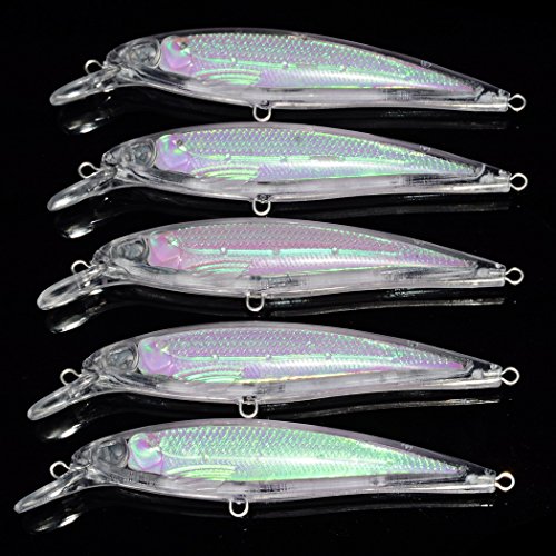 Aorace 20pcs/Lot 11cm/11.73g Unpainted Jerkbaits Blank Lure Bodies Fishing Floating Laser Minnow with Holographic Insert Hard Lure Body