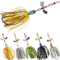 Spinnerbait Fishing Lures Kit, 6pcs Bass Fishing Buzzbait Lures Hard Metal Spinner Baits Swim Jigs for Bass Trout Salmon Pike Freshwater Saltwater - style: A-6pcs