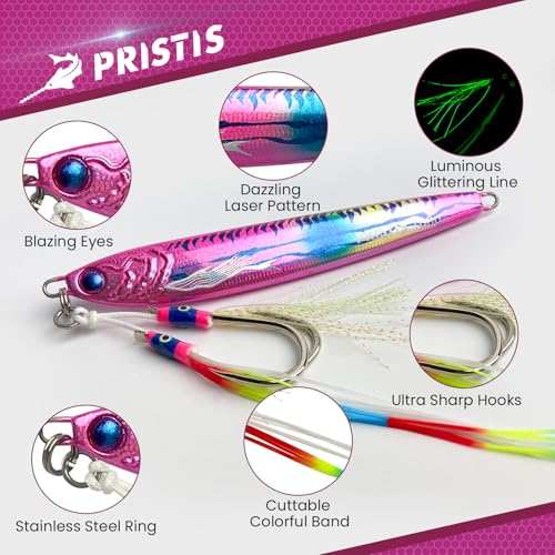 Pristis Angel Wings Vertical Jig, Saltwater Freshwater Fishing Lure for Tuna Grouper Cod Largemouth Striped Bass, Jigging Rod Metal Spoon Speed Pitch Fast Long Casting Sink, Deep Sea Fish - color: Rubine red, size: 2.8oz / 80g