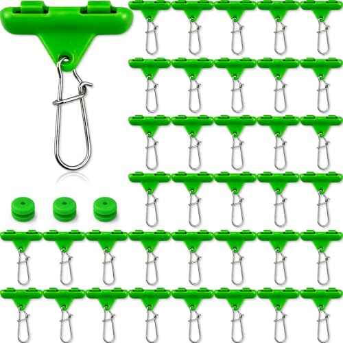 Sinker Slides for Fishing with Weight Bumpers, No Twist Sinker Slide, Clip-On Sinker Slider for Easy Weight Change, Protect Line & Knot Swivels Snaps, Ideal for Catfish Carolina Rig - color: Green, size: 36PCS Sinker Slides +36PCS Bumper Stops