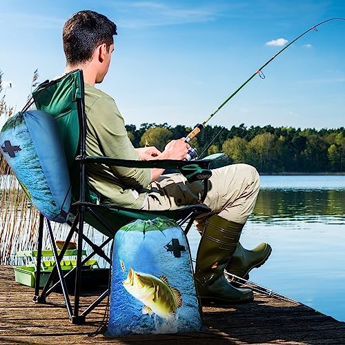 Sanwuta 20 Pcs Fishing Party Favors Fishing Gift Bags Drawstring Bags 17 x 13.4 Inches Fish Party Collection Fish Backpack Fisherman Birthday Decorations for Women Man