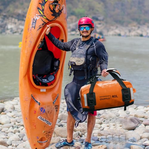 ESONE Dry Bags Waterproof Backpack for Men/Women Dry Bags for Kayaking Waterproof Backpack for Travel Dry Bag Backpack Waterproof Duffel Bag Applicable Boating Camping Paddle Board Surfing（40L） - color: Orange, size: 40L