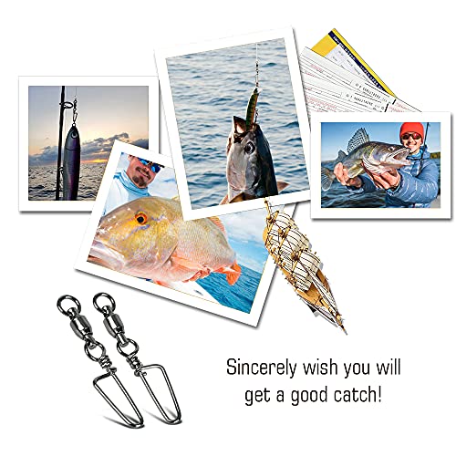 AMYSPORTS Saltwater Connector Fishing Snap Swivel High Strength Snaps Swivel Freshwater Ball Bearing Fishing Swivels Stainless Steel Corrosion Resistant Black Nickel - size: Size 7+7 (220lb) 25 pcs