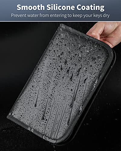 Uniclife Zippered Key Case Organizer Waterproof and Fireproof Key Binder with 24 Hooks and Tags Portable Key Storage Book for Offices Real Estate Agencies Hotels and Rental Management - color: Black, size: 24 Keys