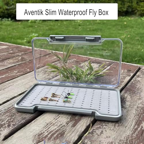 Aventik Waterproof Fly box,Waterproof Floating Fishing Lure Box (Large, Grip Foam Fly Box) - style: L:Grey-LB