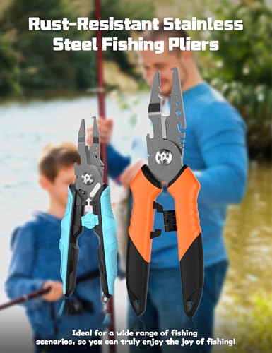7.5"Fishing Split Ring Pliers, 5.5"Fishing Pliers | Multi-Function Fishing Gear,Stainless Steel Fishing Tools