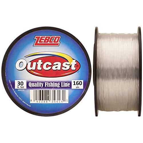 Zebco Outcast Monofilament Fishing Line, Low Memory and Stretch, High Tensile Strength - color: Clear, size: 160-Yard/30-Pound