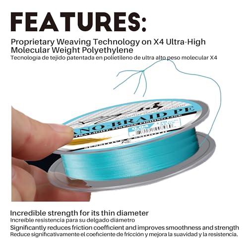 Ultra Slim Braided PE Fishing Line, Strong Knot Strength, Deign for Ultra Light Freshwater Fishing, Come with 3lb Test or 5lb Test, 170Yds Each Spool - color: Turquoise, size: 0.04mm-3Lbs