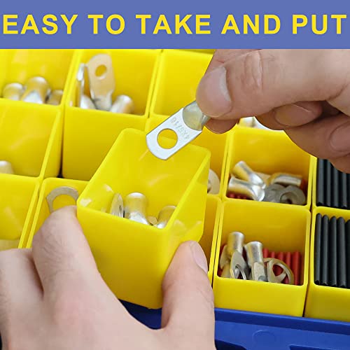 haisstronica 220PCS Tinned Copper Wire Lugs Kit,110PCS AWG 8 6 4 2 1 Heavy Duty Battery Cable Lug Ends Ring Terminal Connectors,Electrical Eyelets with 110PCS 3:1 Heat Shrink Tubing - color: Tinned Copper, size: 220 PCS