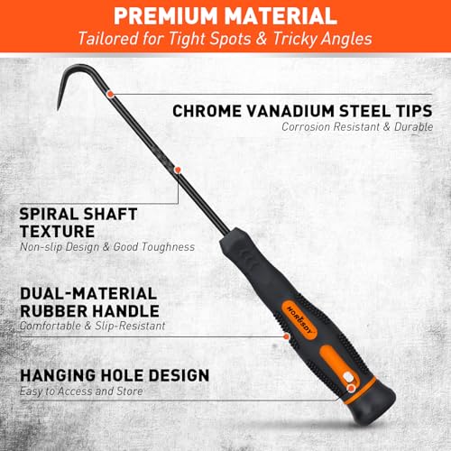 HORUSDY 8-Piece Professional Hook and Pick Set for Automotive Precision Work, Oil Seal Puller, O-Ring & Gasket Removal Tools with Ergonomic Handles for Mechanics, DIY Car Repair (Pack of 2) - size: 8-Piece (Pack of 2)