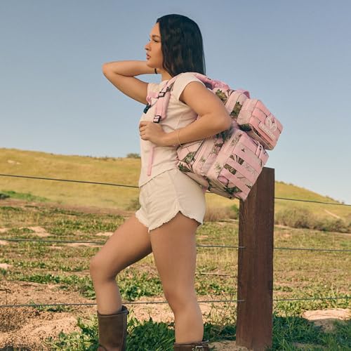 WOLFpak 15L Slim Tactical Gym Backpack (Realtree APX Flushing Pink) Durable 1000D Waterproof Oxford Material | Minimalist Daypack w/Laptop Pocket & Dual Cup Holders | - color: Realtree Apx Flushing Pink