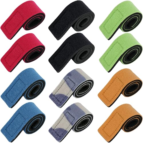 12Pcs Fishing Rod Straps for Casting Rods, Spinning and Fly (6 Color)
