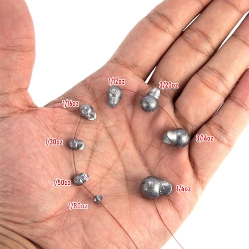 Dr.Fish 100 Pack Removable Split Shot Weights Lead Fishing Sinkers Fly Fishing Line Sinkers Reuseable Clip On Weights Freshwater Saltwater - size: #B(1/50 oz)