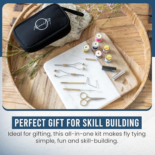 Fly Tying Kit for Beginners - Fly Tying Materials Kit w/Over 100 Tool Pieces/with Travel Case - All-in-ONE Beginner Starter Kit with Instructions