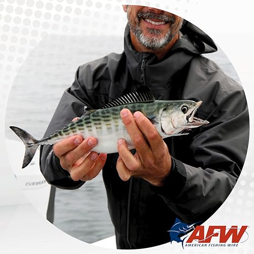 American Fishing Wire Surfstrand Bare 1x7 Stainless Steel Leader Wire - Fishing Leader Line for Saltwater, 20lb Test - 325lb Test in Bright, Camo in 30ft, 300ft, 600ft and 1,000ft Lengths - color: Bright, size: 30 lb / 600 ft
