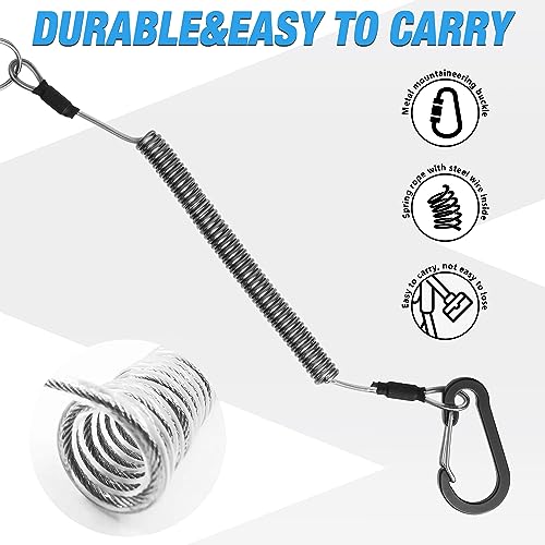FLISSA Fish Gripper, Fish Lip Grip Tool with Carabiner and Spring Anti-Lost Rope, Durable Stainless Steel Fish Grabber Gripper, Lightweight Holder for Fishing, Corrosion Resistant & Portable - size: 7''