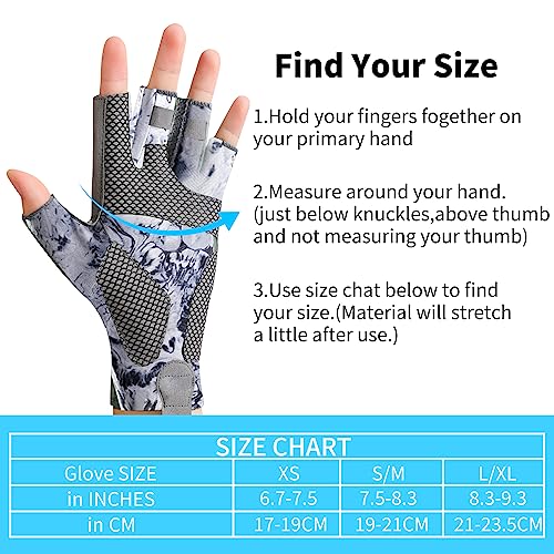 Sun Gloves UPF 50+ Fishing Gloves, Fingerless Sun Protection UV Protection Fishing Gloves Men/Women for Kayaking, Hiking, Paddling, Driving - color: Grey, size: Large