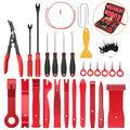 GOOACC 40Pcs Trim Removal Tool,Auto Terminal Removal Key Tool,Auto Clip Pliers Stereo Removal Tools,Car Upholstery Repair Removal Kit,Precision Hook and Pick Set,Wiring Threader,Car Film Scraper - color: Red