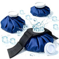 XIAEQOH【4 Sets】 Ice Bags for Injuries Reusable, Hot & Cold Therapy Ice Pack with Elastic Breathable Support Wrap, No-Leak Hot Water Bag for Pain Relief, Swelling, Headache & Migraine - color: Blue - 4 Sets