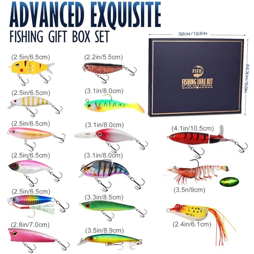Fishing Lures Kit for Bass, 15PCS Swimbaits Crankbaits Fishing Tackle Set | Bass Fishing Lure Kit, Multi Jointed Swimbaits and Soft Baits for Trout Pike Freshwater Fishing - style: Hard /Soft Bait 3