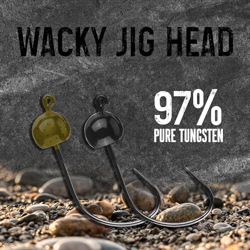 Reaction Tackle Tungsten Bladed Underspin Swimbait Hooks, Weighted Weedless Jig Heads for Bass, Pike, and Musky, Freshwater and Saltwater Fishing (3-Pack) - color: Black, size: 1/16 oz Weedless