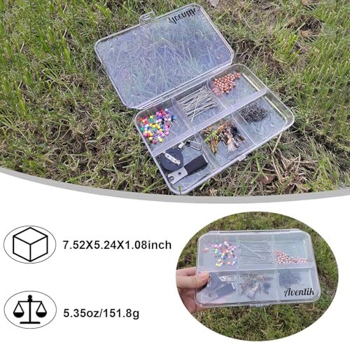 Aventik Super Transparent Super Strong Polycarbonate Fly Fishing Fly Box Four Different Multi-compartment Options Great Pocket Size 7.52X5.24X1.08inch Fishing Tackle Box Fishing Hook Box (6CL) - color: 6CL
