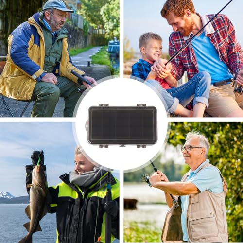 ibasenice Double-Side Fishing Box Fishing Tackle Box with Lures Small Lure with Dividers Bait Storage Container for Freshwater Carry