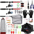 MiniInflat Telescopic Fishing Rod and Reel Combo, 6.89ft 2pcs Collapsible Rod with Plier Lip Gripper Lures Carrier Bag Pre-Loaded Spinning Reel Saltwater Freshwater Fishing Pole Kit - color: Red